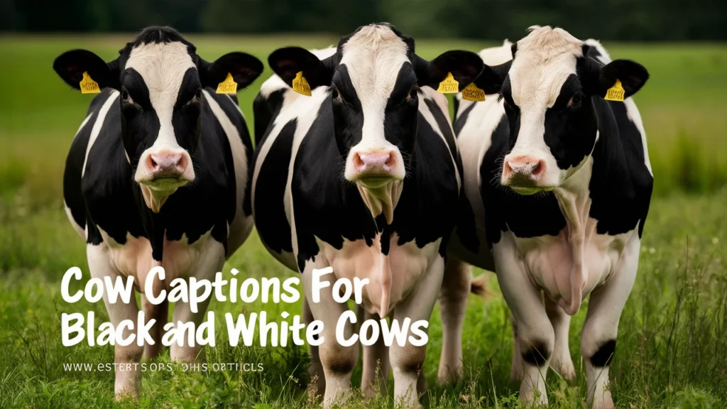 Cow Captions for Black and White Cows